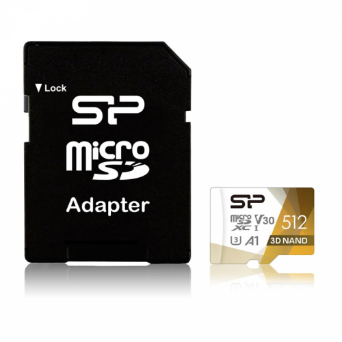 Silicon Power Superior Pro Colorful memory card 512 GB MicroSDXC Class 10 UHS-I + SD adapter (SP512GBSTXDU3V20AB)