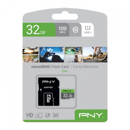 PNY Memory card microSDHC Elite 32GB P-SDU32GU185GW-GE