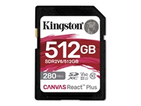 KINGSTON 512GB Canvas React Plus SDXC UHS-II 280R/150W U3 V60 for Full HD/4K