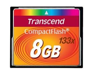 MEMORY COMPACT FLASH 8GB/133X TS8GCF133 TRANSCEND