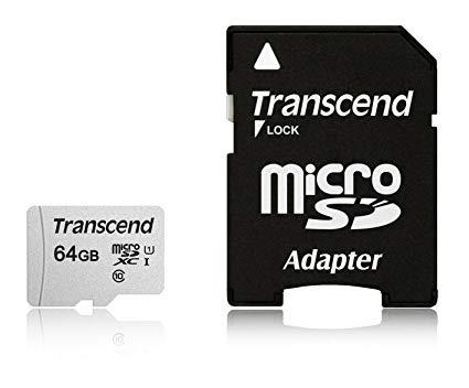 MEMORY MICRO SDXC 64GB W/ADAPT/UHS-I TS64GUSD300S-A TRANSCEND