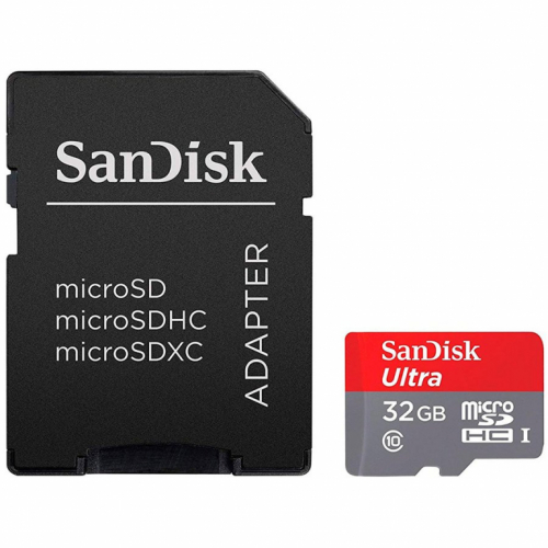 SanDisk High Endurance microSDHC 32GB + SD Adapter - for dash cams & home monitoring, up to 2,500 Hours, Full HD / 4K videos, up to 100/40 MB/s Read/Write speeds, C10, U3, V30