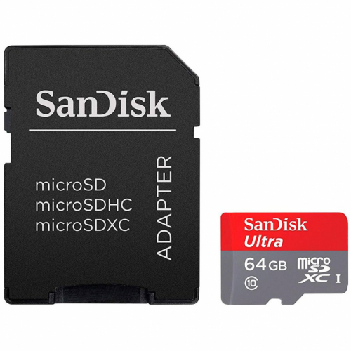 SanDisk High Endurance microSDXC 64GB + SD Adapter - for dash cams & home monitoring, up to 5,000 Hours, Full HD / 4K videos, up to 100/40 MB/s Read/Write speeds, C10, U3, V30