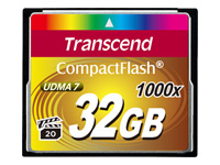 TRANSCEND 32GB CompactFlash Card 1000x up to writespeed 160MB/s and writespeed up to 120MB/s Ultra DMA UDMA transfer mode 7