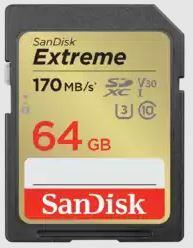 MEMORY SDXC 64GB UHS-1/SDSDXV2-064G-GNCIN SANDISK