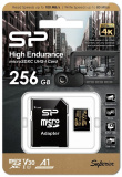 Silicon Power Memory card microSDXC High Endurance 256GB V30 UHS-1 U3 A1 24/7 + ADAPTER microSD-SD