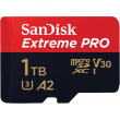 SanDisk Extreme Pro - Flash memory card (microSDXC to SD adapter included) - 1 TB - A2 / Video Class V30 / UHS-I U3 / Class10 - Read Up to 200 MB/s, Write Up to 140 MB/s