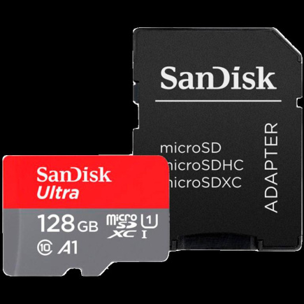 SanDisk Ultra microSDXC 128GB + SD Adapter 140MB/s A1 Class 10 UHS-I
