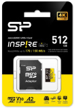 Silicon Power Memory card microSDXC Inspire 512GB UHS-I U3 A2 V30 4K TLC
