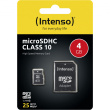 CARD 4GB Intenso 3413450 MicroHC Class 10 20MB/s inkl. Adapter