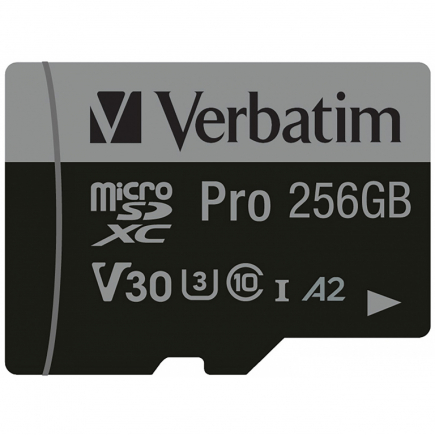 CARD 256GB Verbatim MicroHC Pro Class 10 + Adapter retail