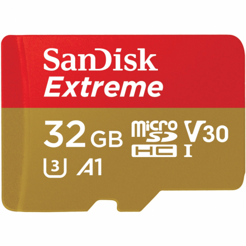 CARD 32GB SanDisk Extreme MicroSDHC 100MB/s for action cams/drones +Adapter