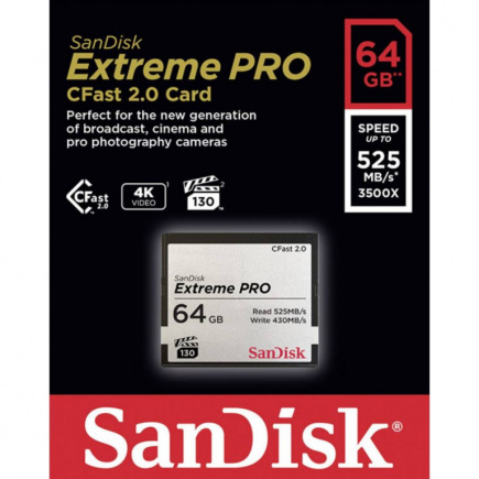 CARD 64GB SanDisk Extreme Pro 525MB/s CFast 2.0