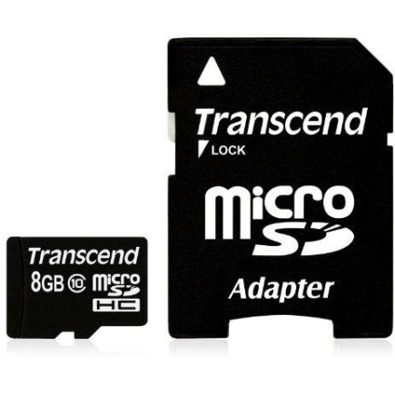 CARD 8GB Transcend Premium MicroSDHC 10MB/s +Adapter