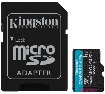 KINGSTON 1 TT MICROSDXC CANVAS GO! PLUS GEN4 200 MT/S A2 U3 V30 CARD + ADAPTER