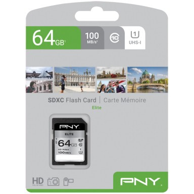 CARD XC Card 64GB PNY Elite R100MB/s retail