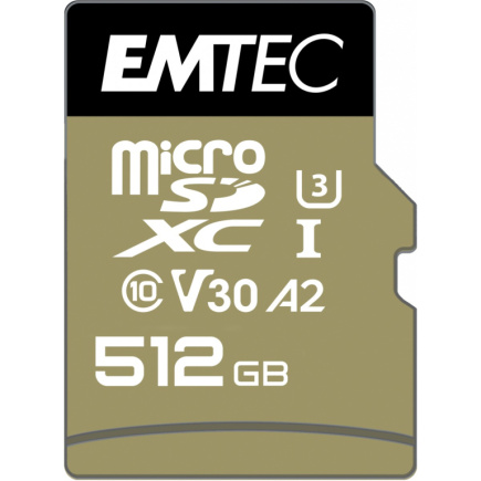 CARD Emtec m512GB UHS-I U3 V30 A2 SpeedIN Pro + Adapter