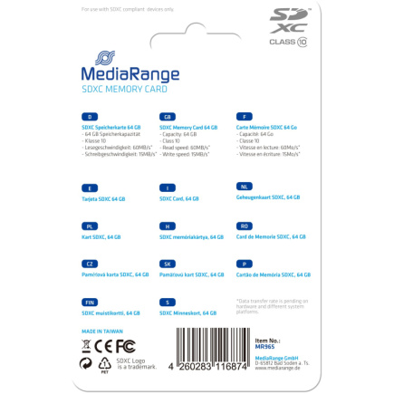 CARD SD- 64GB SDXC Klasse 10. 64GB