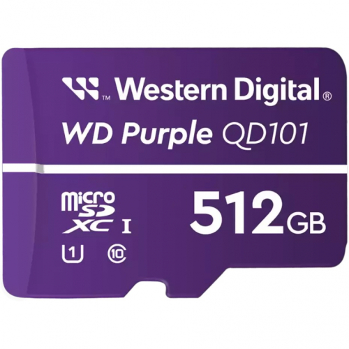 CARD WD Purple 512GB Surveillance microSD XC Class - 10 UHS 1