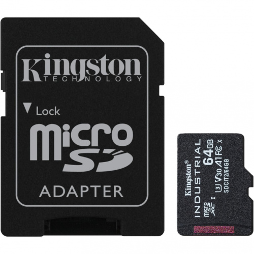 CARD 64GB Kingston Industrial microHC 100MB/s +Adapter