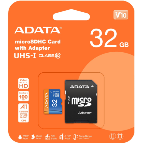 CARD MicroSD 32GB ADATA SDHC (UHS-I Class 10) m. A. retail