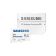 Samsung | PRO Endurance | MB-MJ64KA/EU | 64 GB | MicroSD Memory Card | Flash memory class U1, V10, Class 10 | SD adapter