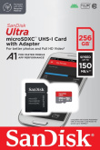 SanDisk Ultra microSDXC card 256GB 150MB/s A1 + Adapter SD
