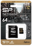 Silicon Power Memory card microSDXC High Endurance 64GB V30 UHS-1 U3 A1 24/7 + ADAPTER microSD-SD