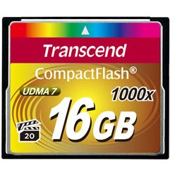 CARD CompactFlash Card 16GB Transcend TS16GCF1000. MLC