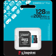 Kingston 128GB microSDXC Canvas Go Plus Gen4 200MB/s A2 U3 V30 Card + Adapter A-SDCG4/128GB