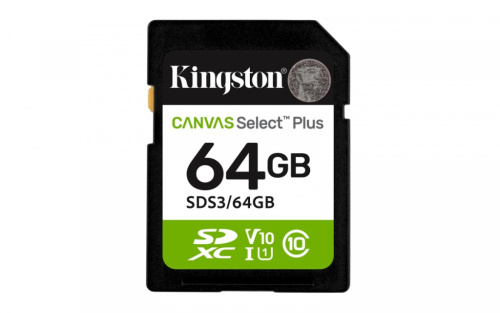 Kingston Memory card SD 64GB Canvas Select Plus Gen3 100MB/s