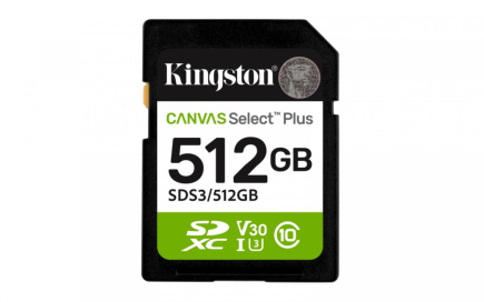 Kingston Memory card SD 512GB Canvas Select Plus Gen3 150MB/s
