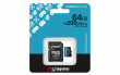 Kingston Technology 64GB microSDXC Canvas Go Plus Gen4 200MB/s A2 U3 V30 Card + Adapter