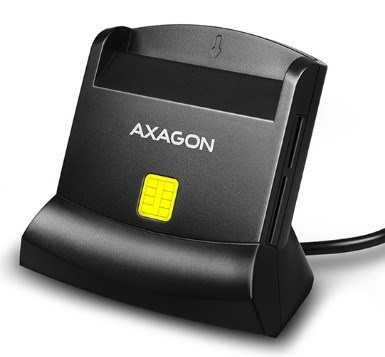 Axagon CRE-SM2 smart card reader Indoor USB USB 2.0 Black