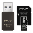 PNY Memory card microSDXC Elite Prime 128GB + adapter SD + USB-A card reader