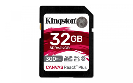 Kingston Memory card SD 32GB Canvas React Plus 300/260 UHS-II U3