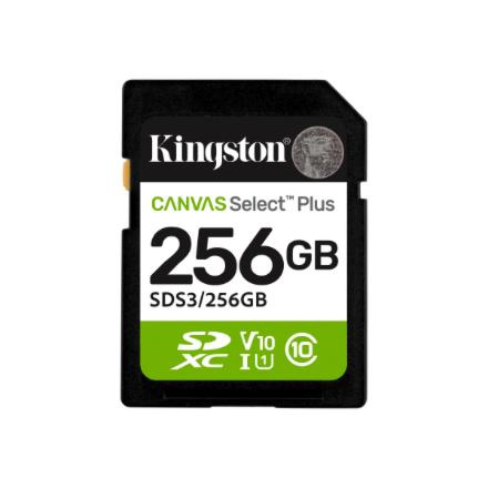 Kingston Select Plus | 256 GB | SD | Flash memory class Class 10, UHS-I, U1/U3, Video Class 10/30