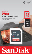 SanDisk Ultra 32GB SDHC Mem Card 100MB/s memory card UHS-I Class 10