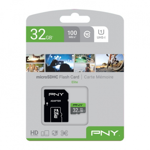 PNY Memory card microSDHC Elite 32GB P-SDU32GU185GW-GE