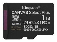 KINGSTON 1TB micSDXC Canvas Select Plus Gen3 150R A1 Single Pack w/o ADP