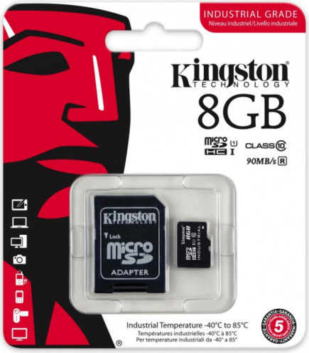 Kingston Memory card microSD 8GB CL10 UHS-I Industrial