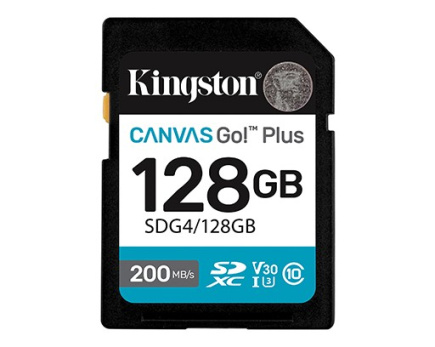Kingston Memory card SD 128GB Canvas Go Plus 200/MB/s C10 U3 V30