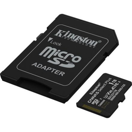Kingston Memory card | Canvas Select Plus | 1000 GB | microSD | Flash memory class Class 10, UHS-I, U1/U3, video class 10/30, A1