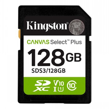 KINGSTON 128GB CANVAS SELECT PLUS SD -MUISTIKORTTI