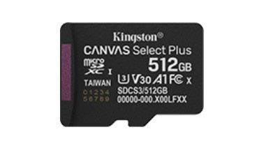 Kingston Karta pamiÄci microSD 512GB Canvas Select+ G3 150MB/s