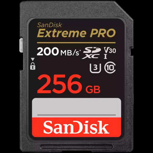 SANDISK Extreme PRO 256GB SDXC Memory Card + 2 years RescuePRO Deluxe up to 200MB/s & 140MB/s Read/Write speeds, UHS-I, Class 10, U3, V30