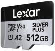 Lexar Memory card microSD 512GB C10 A2 U3 V30 205/150MB/s Silver Plus