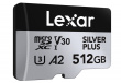 Lexar Memory card microSD 512GB C10 A2 U3 V30 205/150MB/s Silver Plus