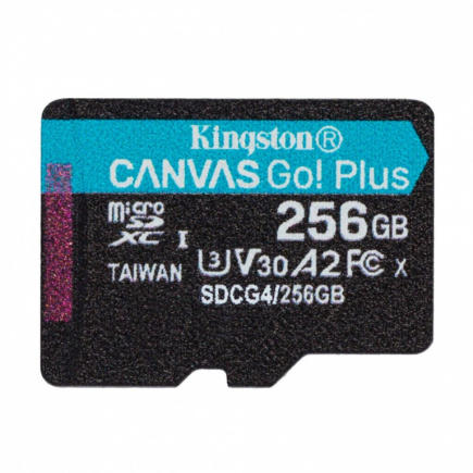 Kingston Memory card microSD 256GB Canvas Go! Plus 200MB/s A2 U3 V30