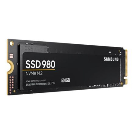 Samsung 980 MZ-V8V500BW - SSD - encrypted - 500 GB - internal - M.2 2280 - PCIe 3.0 x4 (NVMe) - 256-bit AES - TCG Opal Encryption - 3100 MBps (read) / 2600 MBps (write) - 300 TBW 5YW